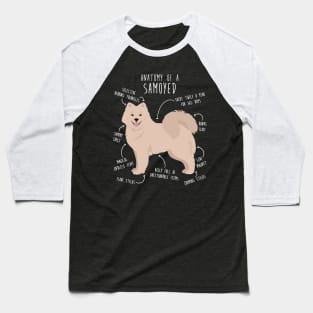 Biscuit Cream Samoyed Dog Anatomy Baseball T-Shirt
